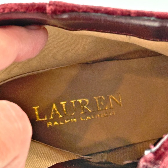 Lauren Ralph Lauren Willa Velvet Bootie Ankle Boots Zipper Burgundy Size 6 NEW - Picture 3 of 13